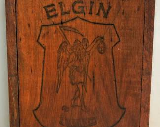 WOOD DOVETAILED SLIP TOP ELGIN WATCH BOX