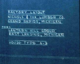 ORIGINAL BLUEPRINT FOR THE LANTERN HILL GROUP EAST LANSING, MI