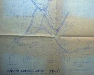 ORIGINAL BLUEPRINT FOR THE FOREST AKERS WEST GOLF COUDRSE EAST LANSING, MI