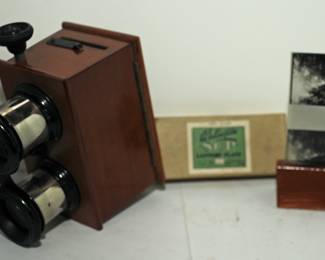 ANTIQUE FRENCH GLASS STEREO VIEWER