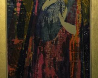 LISTED ARTIST ALMA GOETSCH SILKSCREEN PAINTING