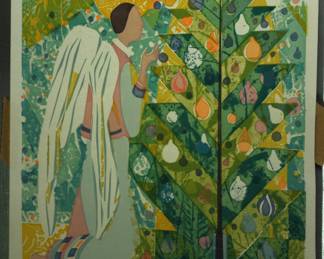 LISTED ARTIST ALMA GOETSCH SILKSCREEN PAINTING