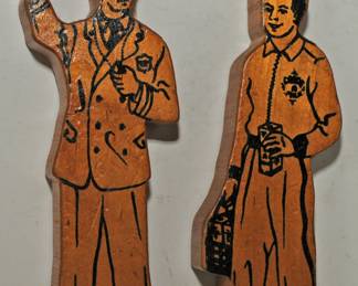 VINTAGE 1" WOOD DIE CUT TEACHING FIGURES