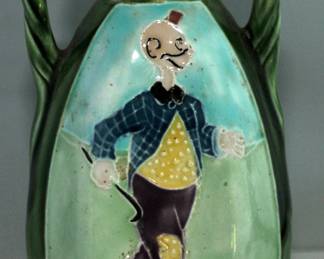 BARNEY GOOGLE VASE JAPAN LUSTER
