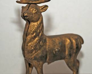 VINTAGE CAST IRON STAG STILL BANK