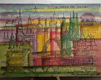 HOLLIDAY CARD FROM LEONARD JUNGWITH MSU ART DEPARTMENTS