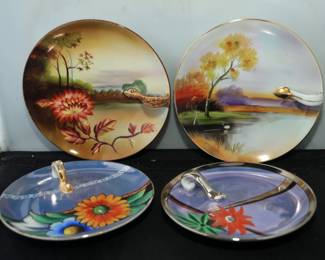LARGE COLLECTION OF HANDPAINTED NORITAKE SERVING CONDIMANT HOLDERS