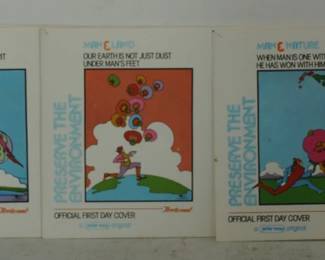4 PETER MAX FIRST DAY COVERS WITH CACHETS AND STAMPS