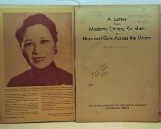 BOOK FROM MADAME CHUNG KAI-SHEK FOR THE BOYS AND GIRLS ACROSS THE OCEAN
