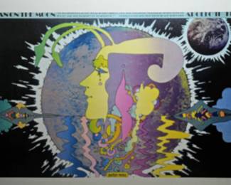 RAREORIGINAL FULL SIZE PETER MAX POSTERS 24' x 36" 1969 MOON LANSING POSTER