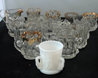 SAMPLE OF A LARGE [50] COLLECTION OF EEPAG PATTERN GLASS TOOTHPICK HOLDERS