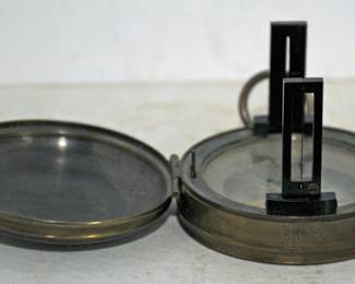 ANTIQUE BRASS SURVAYERS/OFFICERS COMPASS, FRANCE