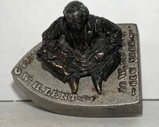 ANTIQUE ADVERTISING PAPER WEIGHT FOR W. H. LENT TAYLORS