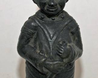 VINTAGE CAST IRON CLOWN STILL BANK