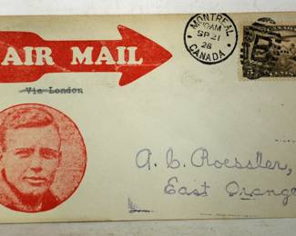 VINTAGE 1928 LINDBERGH AIR MAIL CACHET ENVELOPE CANADA
