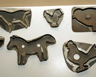 ANTIQUE HANDMADE TIN COOKIE CUTTERS