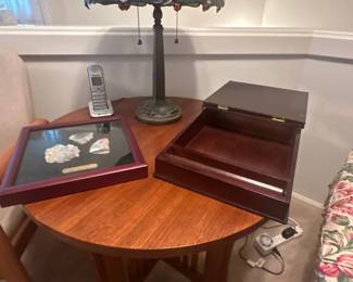 Teak round side table