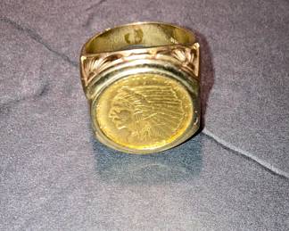 Gold Coin Ring