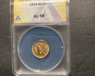 AU 58 $2.5 Gold Indian