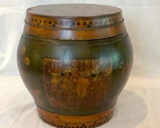 Green Japanned Lidded Canister