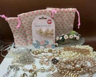 Faux Pearls Hair Accessories 