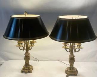 Black Gold Bouillotte Lamps