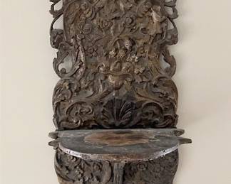 Italian Wooden Carved Decor Shelf 