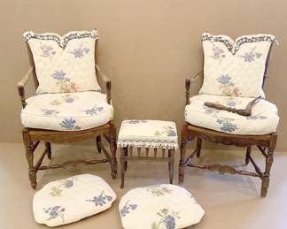 Wicker Chairs And Ottoman