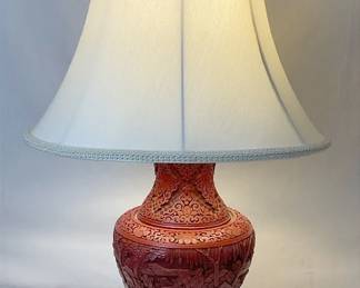 Chinese Cinnabar Lamp