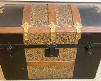 Antique Dome Top Steamer Trunk