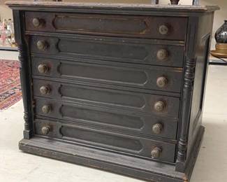 Antique Painted Spool Cabinet