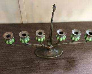 Antique Tiffany Studios Style Blown-Out Candelabra