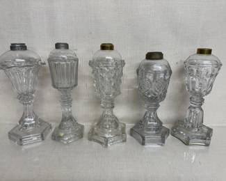 Antique Clear Glass Oil Lamps