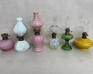 Antique Miniature Glass Oil Lamps