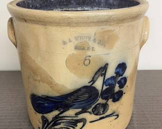 N. A. White & Son, Utica, NY, Stoneware Crock
