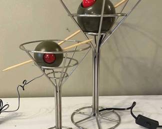 Vintage David Krys Martini Glass Lights