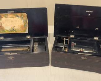Two Antique Swiss Music Boxes