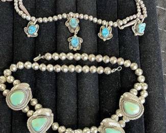Navajo Sterling and Turquoise Necklaces