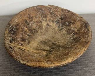 Wooden Burl Bowl with Metal Repair