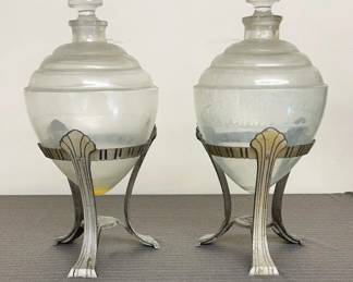 Art Deco Apothecary Jars on Stands