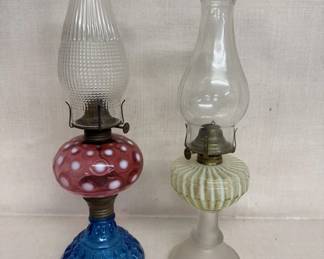 Antique Hobbs and Opalescent Oil Lamps