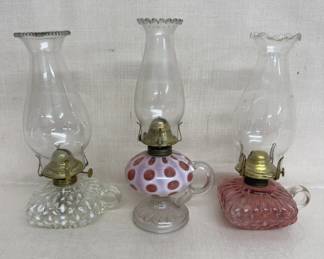 Antique Hobbs Finger Oil Lamps