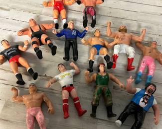 Lot of 12 Vintage WWF Rubber Wrestler Figures All for the 1980’s