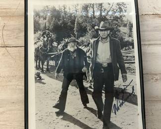 Morgan Woodward Signed Western TV Photo – Gunsmoke/Bonanza Era Cowboy Scene, Black & White