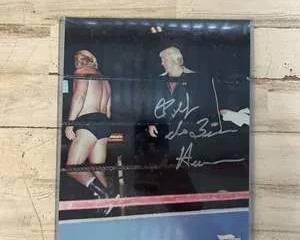 Bobby “The Brain” Heenan & Wrestler Signed 8x10 Photo – Vintage WWF Wrestling Memorabilia