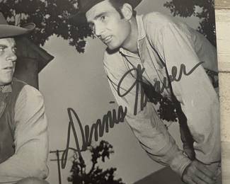 Vintage Gunsmoke Photo Signed by James Arness & Dennis Weaver – 8x10 B&W Western TV Memorabilia