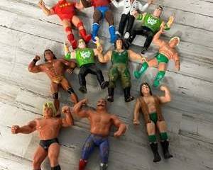  Lot of 11 Vintage Rubber WWF WCW Wrestling Figures