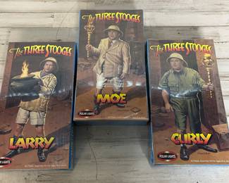 The Three Stooges Polar Lights Model Kits Set Moe Larry Curly Sealed Vintage