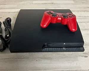 Sony PlayStation 3 PS3 Slim Console w/ Red DualShock 3 Controller & Cords