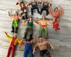  Lot of 10 Vintage Rubber WWF WCW Wrestling Figures